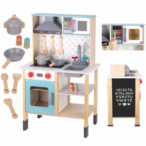 Didelė medinė virtuvėlė vaikams 10 detalių FSC TOOKY TOY