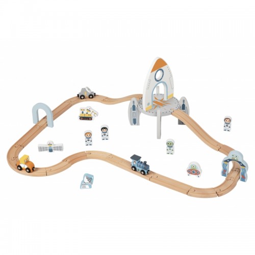 Medinis kosminių traukinių rinkinys TOOKY TOY