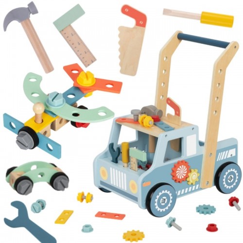 Medinis vaikštynės automobilis mini STEM dirbtuvės TOOKY TOY