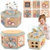 Medinė šešiakampė dėžutė su atidaromomis durelėmis TOOKY TOY Montessori