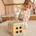 Medinė šešiakampė dėžutė su atidaromomis durelėmis TOOKY TOY Montessori