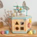 Medinė šešiakampė dėžutė su atidaromomis durelėmis TOOKY TOY Montessori