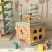 Medinė šešiakampė dėžutė su atidaromomis durelėmis TOOKY TOY Montessori