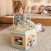 Medinė šešiakampė dėžutė su atidaromomis durelėmis TOOKY TOY Montessori
