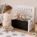 Medinė žaislų dėžė-suoliukas su piešimo lenta TOOKY TOY 3-in-1