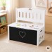 Medinė žaislų dėžė-suoliukas su piešimo lenta TOOKY TOY 3-in-1
