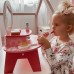 Rožinis medinis kosmetinis staliukas su veidrodžiu TOOKY TOY