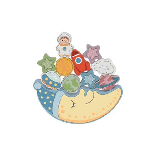 Miegantis mėnulis Balansuojantis medinis dėlionės Montessori žaislas TOOKY TOY Miegantis mėnulis Balansuojantis medinis dėlionės Montessori žaislas TOOKY TOY