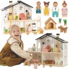 Medinis lėlių namelis vaikams su baldais ir šeimos figūrėlėmis – 20 dalių TOOKY TOY