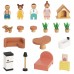 Medinis lėlių namelis vaikams su baldais ir šeimos figūrėlėmis – 20 dalių TOOKY TOY