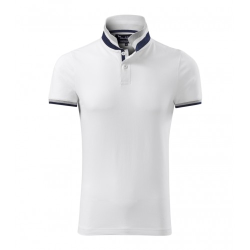 Vyriški Polo Marškinėliai MALFINI Collar Up White 215 g/m²