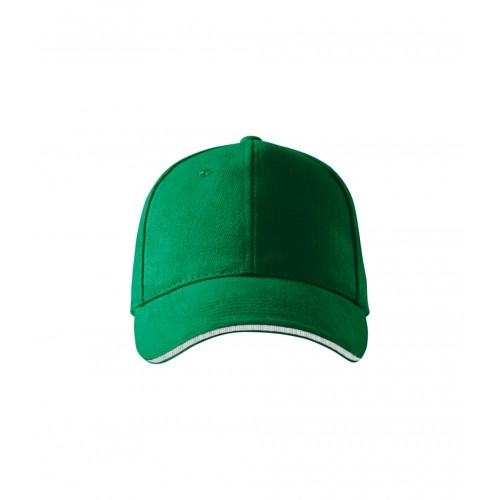 Kepurėle su snapeliu MALFINI Sandwich 6P Kelly green 340 g/m² Kepurėle su snapeliu MALFINI Sandwich 6P Kelly green 340 g/m²