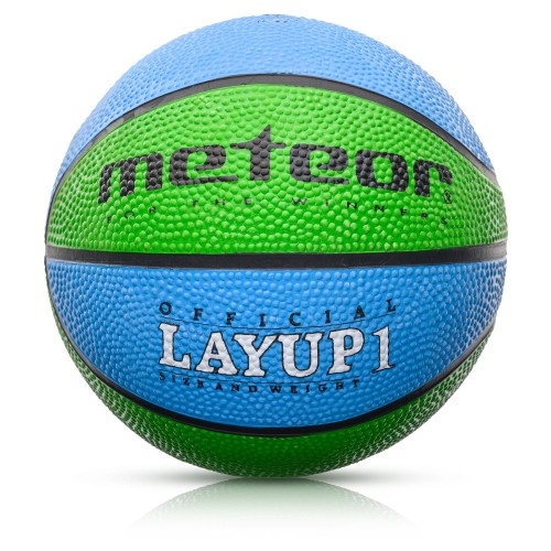 Vaikiškas Krepšinio Kamuolys Meteor Layup 1 Mėlyna - Žalia