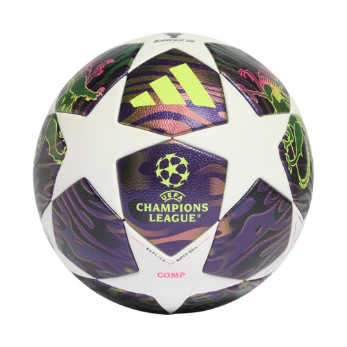 adidas UCL 25/26 Final Competition futbolo kamuolys, baltas ir violetinis adidas UCL 25/26 Final Competition futbolo kamuolys, baltas ir violetinis