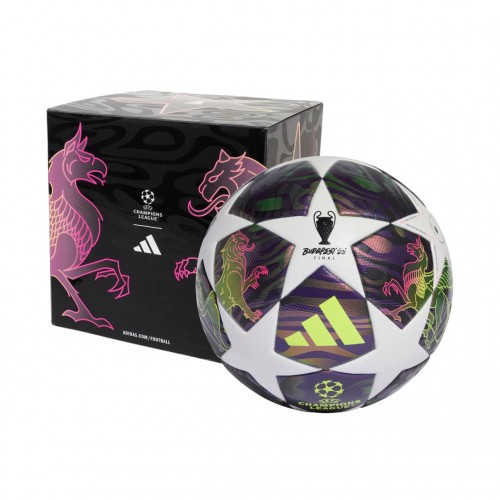 adidas UCL 25/26 Final League Box futbolo kamuolys, violetinis ir baltas adidas UCL 25/26 Final League Box futbolo kamuolys, violetinis ir baltas