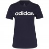 adidas Essentials Slim Logo moteriški marškinėliai, tamsiai mėlyni