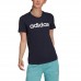 adidas Essentials Slim Logo moteriški marškinėliai, tamsiai mėlyni