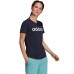 adidas Essentials Slim Logo moteriški marškinėliai, tamsiai mėlyni