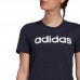 adidas Essentials Slim Logo moteriški marškinėliai, tamsiai mėlyni