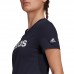 adidas Essentials Slim Logo moteriški marškinėliai, tamsiai mėlyni