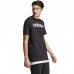 Vyriški adidas Essentials Single Jersey Linear Embroidered Logo marškinėliai, juodi Vyriški adidas Essentials Single Jersey Linear Embroidered Logo marškinėliai, juodi