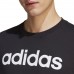 Vyriški adidas Essentials Single Jersey Linear Embroidered Logo marškinėliai, juodi Vyriški adidas Essentials Single Jersey Linear Embroidered Logo marškinėliai, juodi