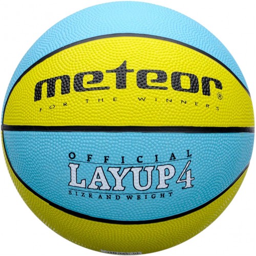 Krepšinio Kamuolys Meteoras Layup 4 Geltonai Mėlynas 07046