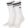 Puma Crew Heritage Stripe 2Pack Unisex kojinės, baltos Puma Crew Heritage Stripe 2Pack Unisex kojinės, baltos
