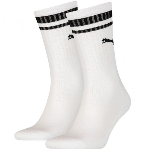 Puma Crew Heritage Stripe 2Pack Unisex kojinės, baltos