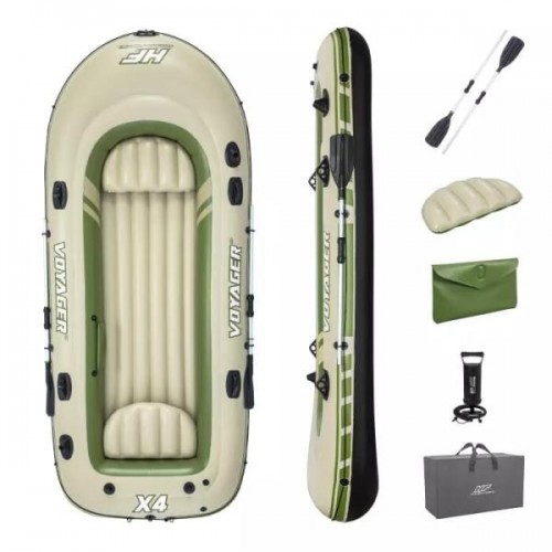 Pripučiama valtis 3-vietė kietu dugnu Bestway Voyager X3 Raft, 294x137x46 cm, 65164