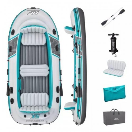 Pripučiama valtis 5-vietė kietu dugnu Bestway Adventure Elite X5 Raft, 364x166x45 cm, 65159