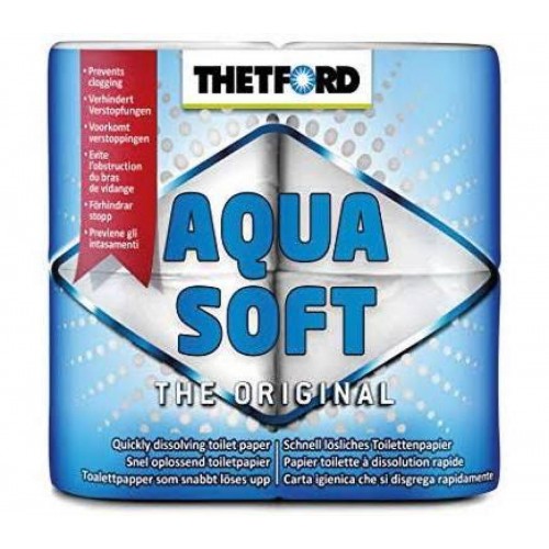 Minkštas, ekologiškas kempingo tualetinis popierius - Thetford Aqua Soft 4 Pack