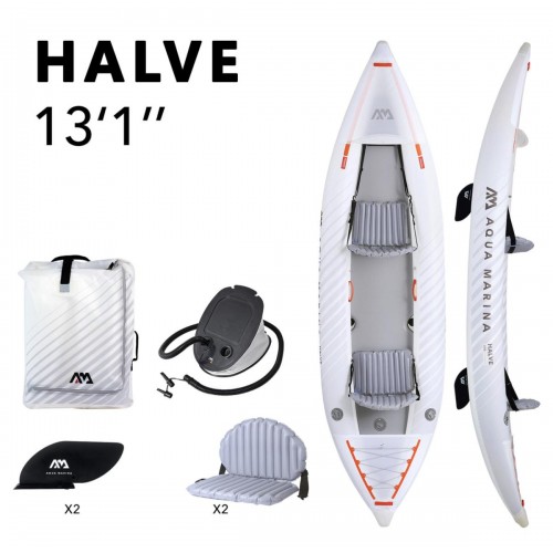 Dvivietis pripučiamas kajakas su irklu Aqua Marina Halve 398x98 cm HA-398