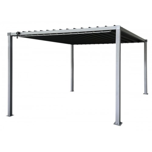 Bioklimatinė plieninė pergola 3 × 3 m su reguliuojamu stogu