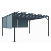 Bioklimatinė sodo pergola 3 × 4 m su slankiojančiu stogeliu ir 4 markizėmis Bioklimatinė sodo pergola 3 × 4 m su slankiojančiu stogeliu ir 4 markizėmis