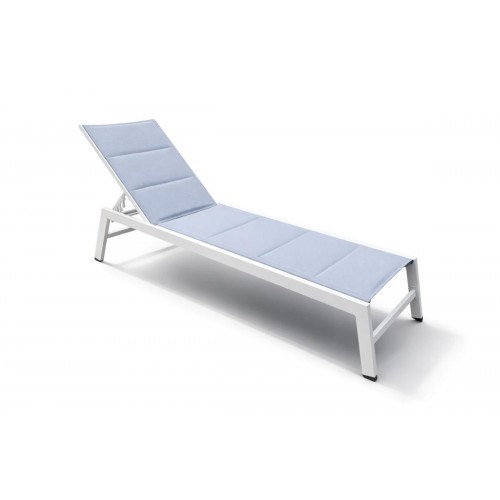 Sodo gultas–šezlongas 199 × 65 × 35 cm, šviesiai pilkas