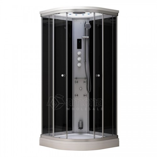 Garinė Dušo Kabina AMUE-AF1111 Juoda 110x110 cm.