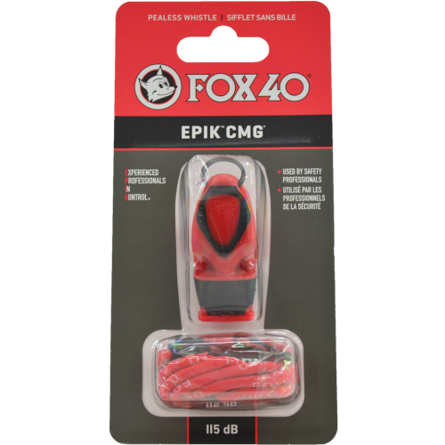 Švilpukas Fox 40 Epik CMG raudonas su virvele, 8803-0108